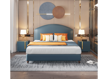 Bett Makuuhuone Luxury Parisänky Sininen Moderni Design Sängyt Hotelli
